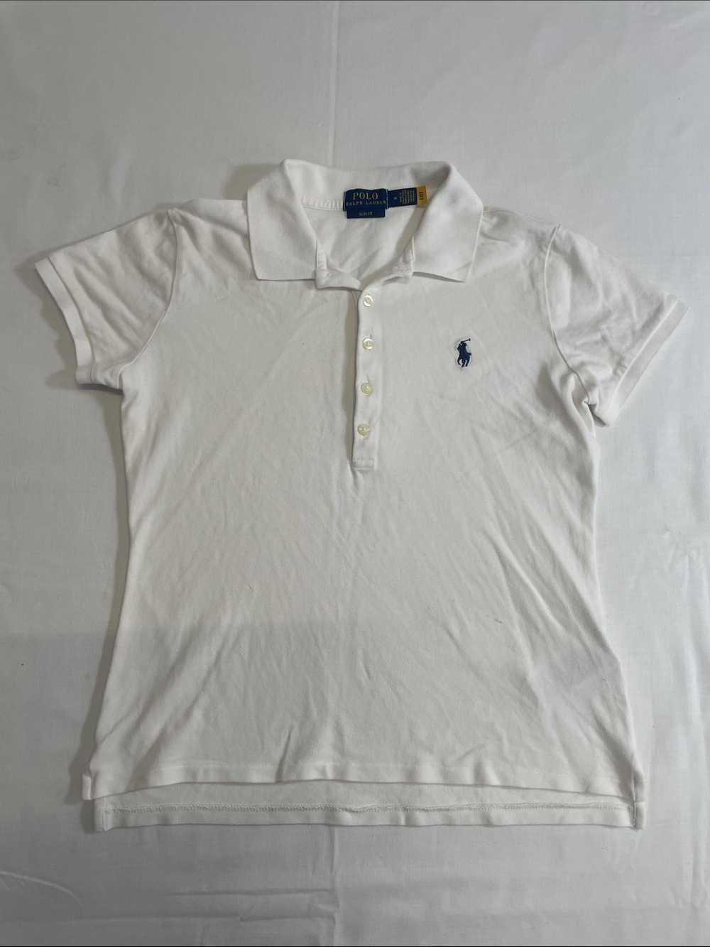 Polo by Ralph Lauren white slim fit 1/4 button down S
